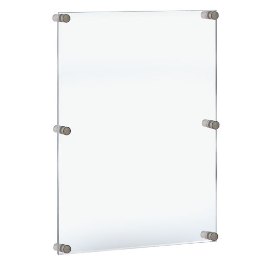 Picture of Azar Displays Graphic-Size Acrylic Vertical/Horizontal Standoff Sign Holder, 24in x 36in, Clear