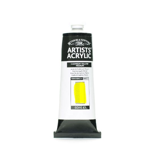 Picture of Winsor & Newton Professional Acrylic Colors, 60 mL, Cadmium Yellow Medium, 116, Pack Of 2