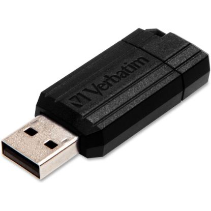 Picture of Verbatim PinStripe USB Flash Drive, 8GB, Black