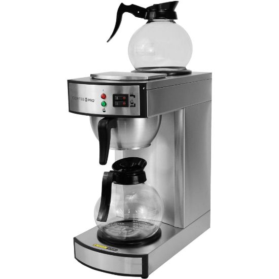 Picture of Coffee Pro Twin Warmer Institutional Coffee Maker - 2.32 quart - 12 Cup(s) - Multi-serve - Stainless Steel - Stainless Steel Body