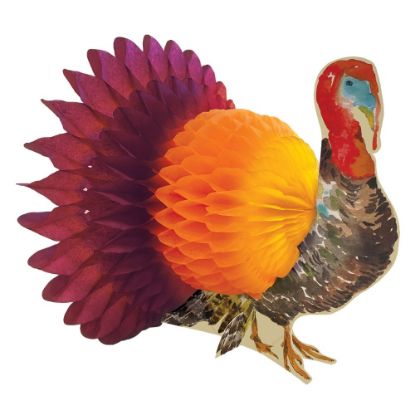 Picture of Amscan Thanksgiving Mini Honeycomb Turkey Centerpiece, Paper, 6in, 2 Per Pack, Set Of 8 Packs