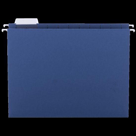 Picture of Smead Hanging File Folders, 1/5-Cut Adjustable Tab, Letter Size, Navy, Box Of 25