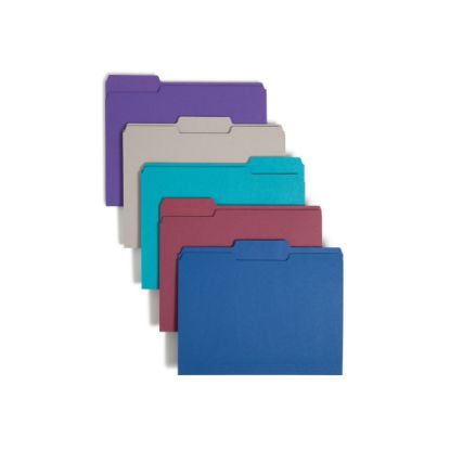 Picture of Smead Color File Folders, Letter Size, 1/3 Cut, Jewel Tones, Box Of 100