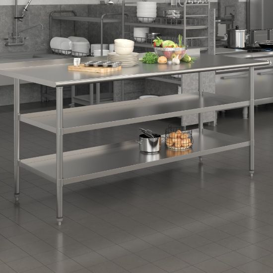 Picture of Flash Furniture Stainless Steel Work Table, 36inH x 72inW x 30inD, Silver