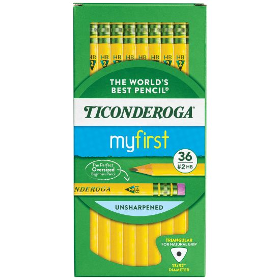 Picture of Ticonderoga My First Tri-Write Triangular No. 2 Pencils, #2 Lead, Soft, Pack of 36