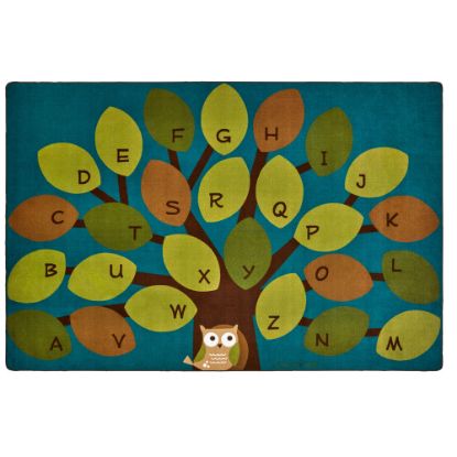 Picture of Carpets for Kids Premium Collection Owl-Phabet Learning Tree Rug, 6ft x 9ft, Blue