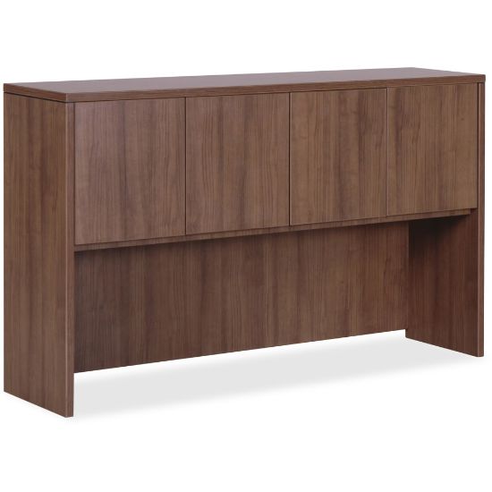 Picture of Lorell Essentials Hutch With Doors, 72inW, Walnut