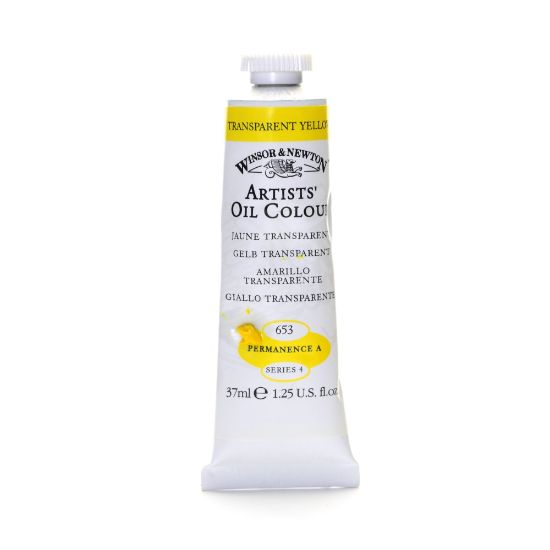 Picture of Winsor & Newton Artists Oil Colors, 37 mL, Transparent Yellow, 653