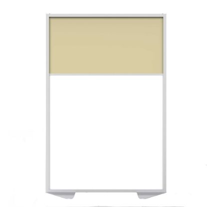 Picture of Ghent Floor Partition With Aluminum Frame, 71-7/8inH x 48inW x 2inD, White/Caramel