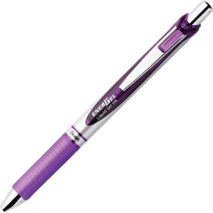 Picture of Pentel EnerGel RTX Liquid Gel Pen, Medium Point, 0.7 mm, Silver Barrel, Violet Ink