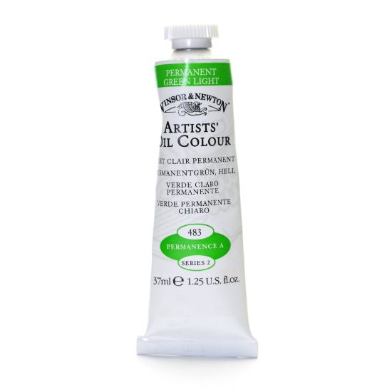 Picture of Winsor & Newton Artists Oil Colors, 37 mL, Permanent Green Light, 483