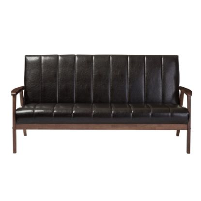 Picture of Baxton Studio Luisa Sofa, Dark Brown/Cocoa