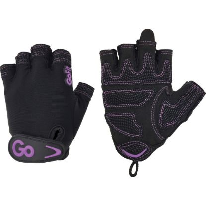 Picture of GoFit Xtrainer Exercise Glove - Hand Protection - Medium Size - Female - Synthetic Leather, Lycra Back, Velcro Closure - Purple, Black