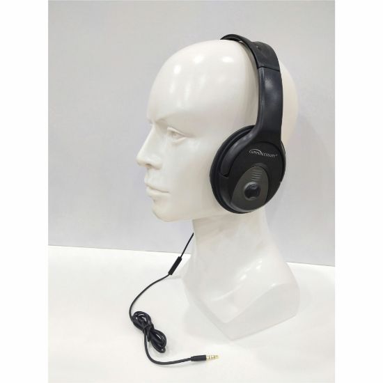 Picture of Compucessory Stereo Headset with Built-in Microphone - Stereo - Black - Mini-phone (3.5mm) - Wired - 32 Ohm - 20 Hz 20 kHz - Over-the-head - Binaural - Circumaural - 3.93 ft Cable - 1