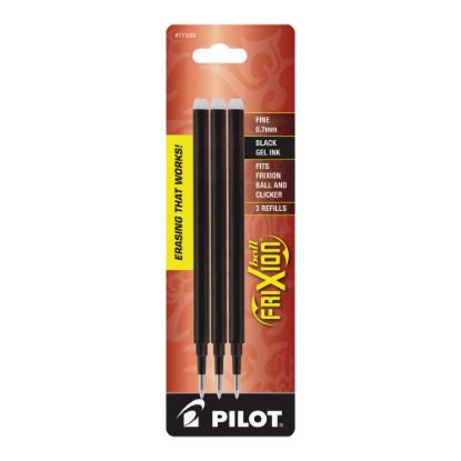 Picture of Pilot FriXion Erasable Gel Pen Refills, Fine Point, 0.7 mm, Black Ink, Pack Of 3