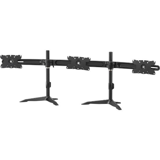 Picture of Amer Display Stand - Up to 32in Screen Support - 66.14 lb Load Capacity - 19.8in Height x 66.8in Width - Desktop - Aluminum Alloy, Steel, Plastic - Black - TAA Compliant