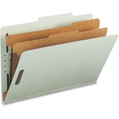 Picture of Nature Saver K-Fastener Classification Folders, 2-Dividers, 2/5in Tab Cut, Legal Size , Gray/Green, Box Of 10