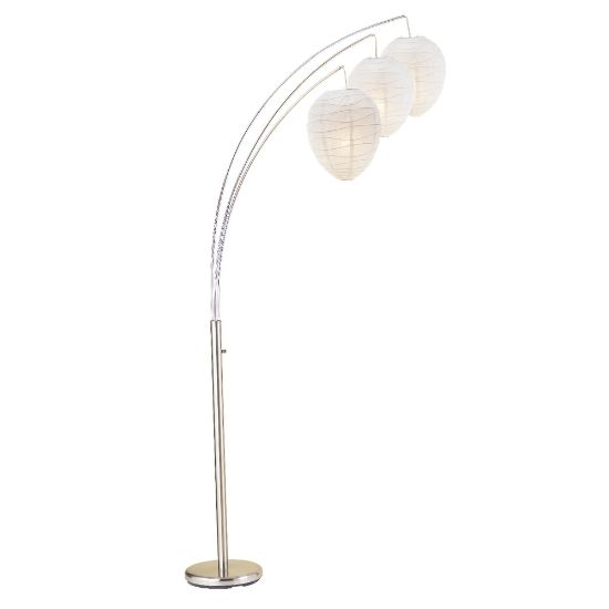 Picture of Adesso Belle Arc Floor Lamp, 82inH, White/Silver