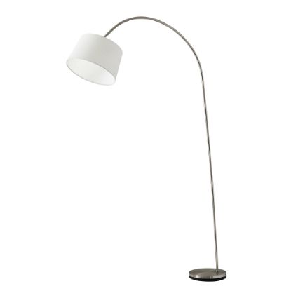 Picture of Adesso Goliath Arc Floor Lamp, 83inH, Natural Shade/Brushed Steel Base