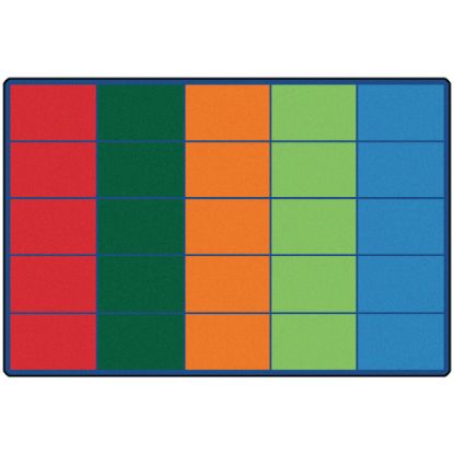 Picture of Carpets for Kids Premium Collection 25 Seats Colorful Rows Seating Rug, 6ft x 9ft, Multicolor