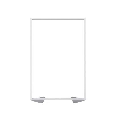 Picture of Ghent Floor Partition With Aluminum Frame, 71-7/8inH x 48inW x 2inD, Clear