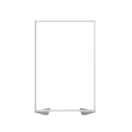 Picture of Ghent Floor Partition With Aluminum Frame, 71-7/8inH x 48inW x 2inD, Clear