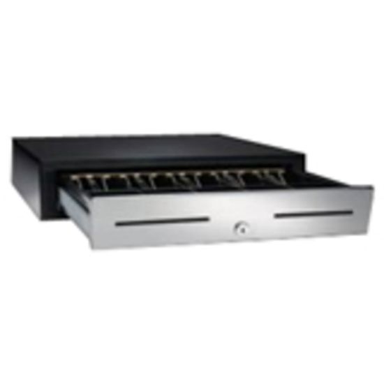 Picture of APG Cash Drawer Vasario Series Cash Drawer - 5 Bill - 5 Coin - 2 Media SlotPrinter Driven - Black - 4.3in Height x 16.2in Width x 16.3in Depth