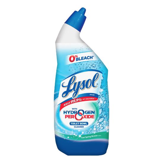 Picture of Lysol Hydrogen Peroxide Toilet Cleaner, Cool Spring Breeze Scent, 24 Oz Bottle, Blue