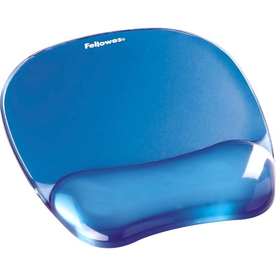 Picture of Fellowes Gel Crystals Mouse Pad With Wrist Rest, 1inH x 7.94inW x 9.25inD, Blue