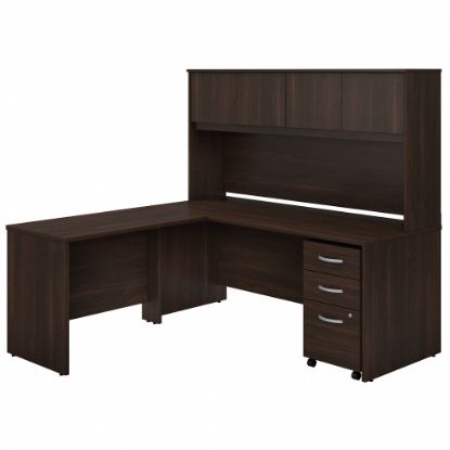 Picture of Bush Business Furniture Studio C 72inW x 30inD L-Shaped Desk With Hutch, Mobile File Cabinet And 42inW Return, Black Walnut, Standard Delivery