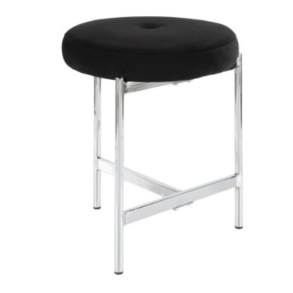 Picture of LumiSource Chloe Vanity Stool, Black/Chrome