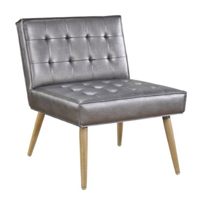 Picture of Ave Six Amity Tufted Accent Chair, Sizzle Pewter/Light Brown/Gold