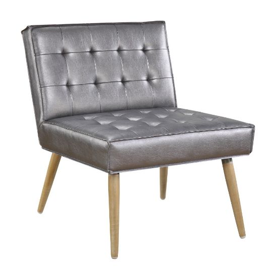 Picture of Ave Six Amity Tufted Accent Chair, Sizzle Pewter/Light Brown/Gold