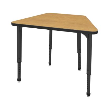 Picture of Marco Group Apex Series Adjustable Trapezoid 36inW Student Desk, Solar Oak/Black