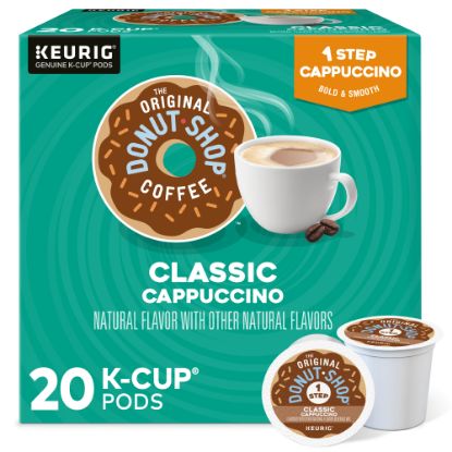 Picture of The Original Donut Shop Coffee K-Cup Pods, Classic Cappuccino, Pack Of 20 Pods