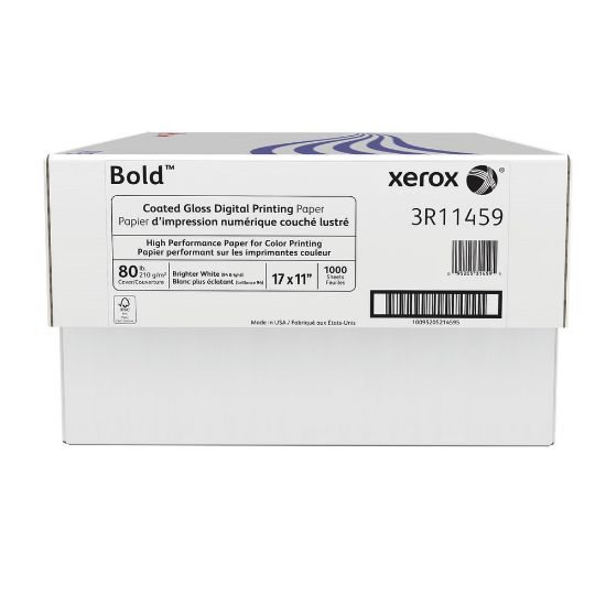 Picture of Xerox Bold Digital Coated Gloss Printing Paper, Ledger Size (11in x 17in), 94 (U.S.) Brightness, 80 Lb Cover (210 gsm), FSC Certified, 250 Sheets Per Ream, Case Of 4 Reams