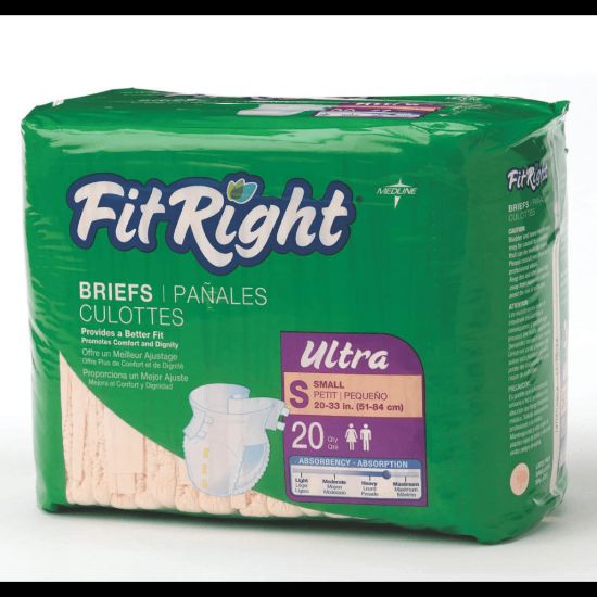 Picture of FitRight Ultra Briefs, Small, 20 - 33in, Peach, Bag Of 20