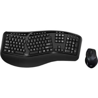 Picture of Adesso Tru-Form Media 1500 Wireless Ergonomic Keyboard & Laser Mouse, Black