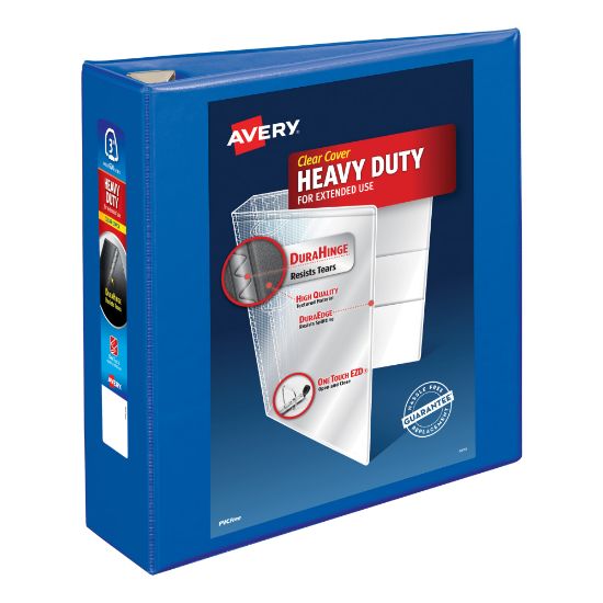 Picture of Avery Heavy-Duty View 3-Ring Binder With Locking One-Touch EZD Rings, 3in D-Rings, 39% Recycled, Pacific Blue