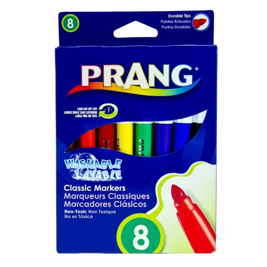 Picture of Prang Classic Color Washable Art Markers, Conical Tip, Assorted Colors, Pack Of 8