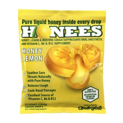 Picture of Honees Cough Drops, Honey Lemon, 20 Per Pouch, Case Of 6 Pouches