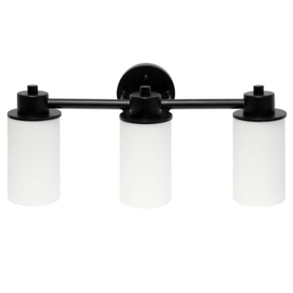 Picture of Lalia Home Essentix 3-Light Wall Mounted Vanity Light Fixture, 6-1/2inW, Opaque White/Black