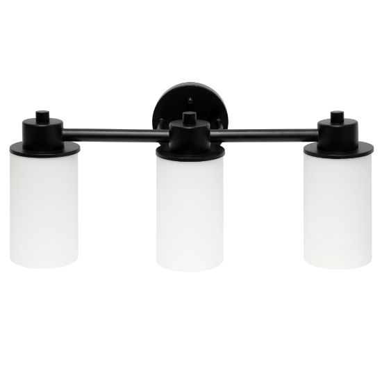 Picture of Lalia Home Essentix 3-Light Wall Mounted Vanity Light Fixture, 6-1/2inW, Opaque White/Black