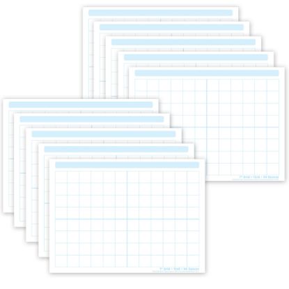 Picture of Ashley Productions Smart Poly PosterMat Pals Space Savers, 13in x 9-1/2in, 1in Grid Blocks, Pack Of 10 Pieces