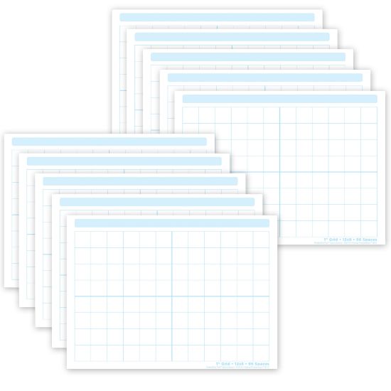 Picture of Ashley Productions Smart Poly PosterMat Pals Space Savers, 13in x 9-1/2in, 1in Grid Blocks, Pack Of 10 Pieces