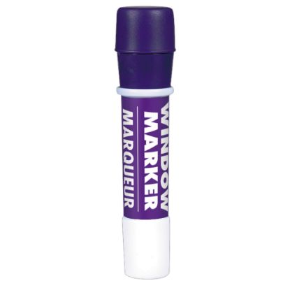 Picture of Amscan Window Markers, Broad Point, Purple Barrel, Purple Ink, Pack Of 4 Pens