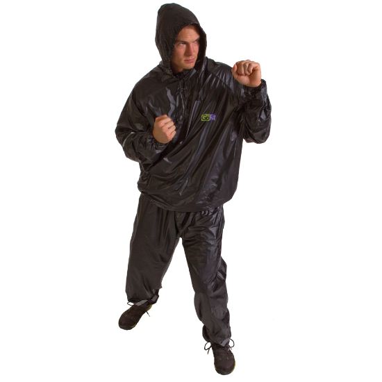 Picture of GoFit Vinyl Sweat Suit, Small/Medium, Black