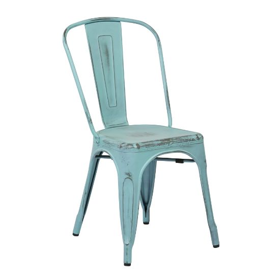 Picture of Office Star Bristow Armless Chairs, Antique Sky Blue, Set Of 4 Chairs