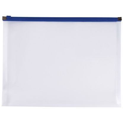 Picture of Office Depot Brand Poly Zip Envelope, Letter Size, Clear/Blue