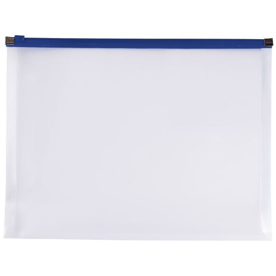 Picture of Office Depot Brand Poly Zip Envelope, Letter Size, Clear/Blue